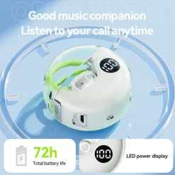 M80 Hands Free Telephone Driving Headset Ear Clip Bluetooth 5.3 Ergonomic Design Surround sound HIFI for Fitness Gym Workout Mobile Phone