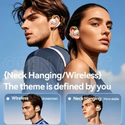 M80 Hands Free Telephone Driving Headset Ear Clip Bluetooth 5.3 Ergonomic Design Surround sound HIFI for Fitness Gym Workout Mobile Phone