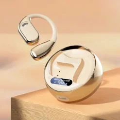 M76 Hands Free Telephone Driving Headset Ear Hook Bluetooth 5.3 Ergonomic Design Stereo Surround sound for Fitness Gym Workout Mobile Phone