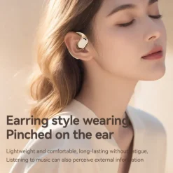 M76 Hands Free Telephone Driving Headset Ear Hook Bluetooth 5.3 Ergonomic Design Stereo Surround sound for Fitness Gym Workout Mobile Phone