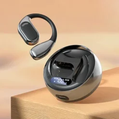 M76 Hands Free Telephone Driving Headset Ear Hook Bluetooth 5.3 Ergonomic Design Stereo Surround sound for Fitness Gym Workout Mobile Phone