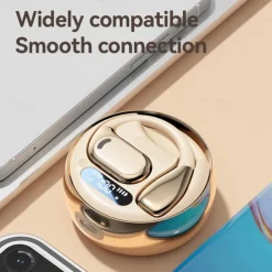 M76 Hands Free Telephone Driving Headset Ear Hook Bluetooth 5.3 Ergonomic Design Stereo Surround sound for Fitness Gym Workout Mobile Phone