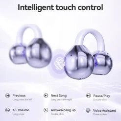 M79 Hands Free Telephone Driving Headset Ear Clip Bluetooth 5.3 Stereo Surround sound HIFI for Yoga Fitness Gym Workout Mobile Phone