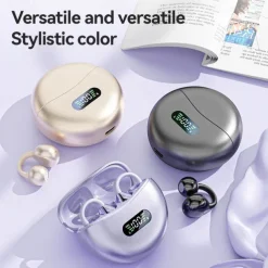 M79 Hands Free Telephone Driving Headset Ear Clip Bluetooth 5.3 Stereo Surround sound HIFI for Yoga Fitness Gym Workout Mobile Phone