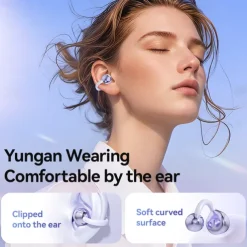 M79 Hands Free Telephone Driving Headset Ear Clip Bluetooth 5.3 Stereo Surround sound HIFI for Yoga Fitness Gym Workout Mobile Phone