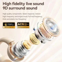 M59 Hands Free Telephone Driving Headset Ear Clip Bluetooth 5.3 Sports Ergonomic Design Stereo for Apple Samsung Huawei Xiaomi MI Yoga Fitness Gym Workout Mobile Phone