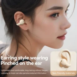 M59 Hands Free Telephone Driving Headset Ear Clip Bluetooth 5.3 Sports Ergonomic Design Stereo for Apple Samsung Huawei Xiaomi MI Yoga Fitness Gym Workout Mobile Phone