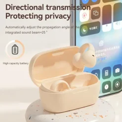 M59 Hands Free Telephone Driving Headset Ear Clip Bluetooth 5.3 Sports Ergonomic Design Stereo for Apple Samsung Huawei Xiaomi MI Yoga Fitness Gym Workout Mobile Phone