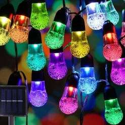 5M 20LED Acrylic Bulb Waterproof Lamp String 8-Mode Control Courtyard Christmas Decoration Lamp Festive Party Atmosphere Lamp EU US Plug