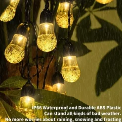 5M 20LED Acrylic Bulb Waterproof Lamp String 8-Mode Control Courtyard Christmas Decoration Lamp Festive Party Atmosphere Lamp EU US Plug