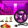 5m LED Grow Light Full Spectrum DC 5V USB Plant Light Grow LED Strip Phyto Lamp for Vegetable Flower Seedling Grow Tent Box IP65