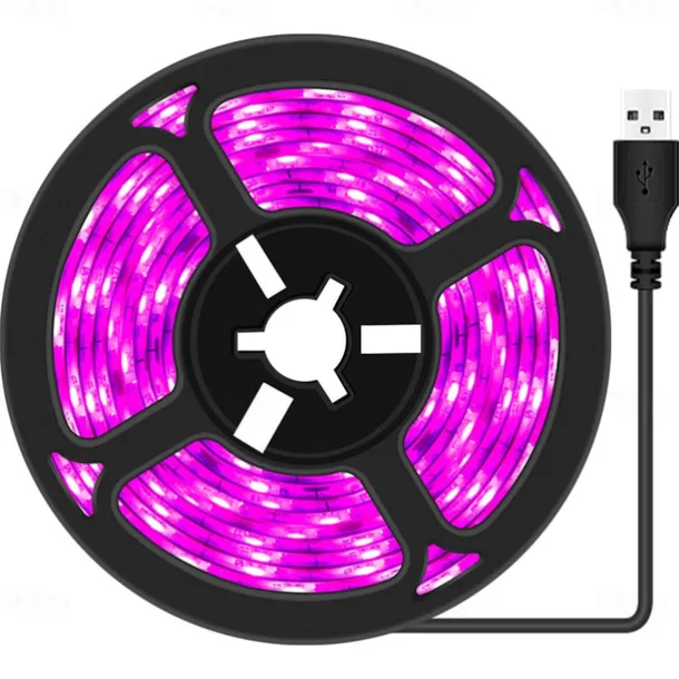 5m LED Grow Light Full Spectrum DC 5V USB Plant Light Grow LED Strip Phyto Lamp for Vegetable Flower Seedling Grow Tent Box IP65