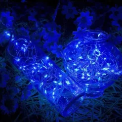 10M 100LED LED Fairy Lights LED String Lights Waterproof Remote Control 8 Function Copper Wire Outdoor AA Battery-Powered Christmas Wedding Birthday Family Party Room Decoration Without Batte