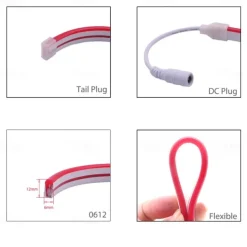 2M Led Neon Strip Outdoor Lights 12V Waterproof For Home Living Room Kitchen Garden Courtyard Christmas Decoration Lighting Lamp