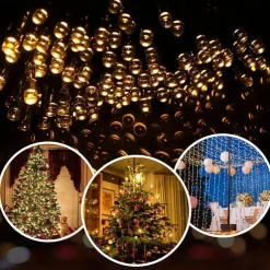 30m 300LED Solar String Lights Outdoor Waterproof 10m 100 LED Solar Christmas/Halloween Lights 8 Modes Twinkle Mini Lights For Gardens Wedding Party Tree Xmas Outdoors Decoration
