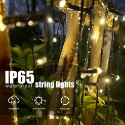 30m 300LED Solar String Lights Outdoor Waterproof 10m 100 LED Solar Christmas/Halloween Lights 8 Modes Twinkle Mini Lights For Gardens Wedding Party Tree Xmas Outdoors Decoration