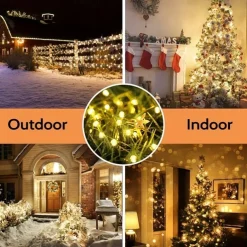30m 300LED Solar String Lights Outdoor Waterproof 10m 100 LED Solar Christmas/Halloween Lights 8 Modes Twinkle Mini Lights For Gardens Wedding Party Tree Xmas Outdoors Decoration