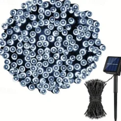 30m 300LED Solar String Lights Outdoor Waterproof 10m 100 LED Solar Christmas/Halloween Lights 8 Modes Twinkle Mini Lights For Gardens Wedding Party Tree Xmas Outdoors Decoration