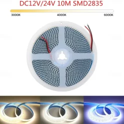 10m LED Strip Light Low Voltage Strip Light 12V 24V LED Strip SMD 2835 6000K 3000K 4500K Stripe Flex Tape Light 120LEDs/M IP20 LED Strip Light Ribbon Home Decor Light