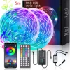 5m LED Strip Lights Bluetooth APP RGB SMD 2835 IP20 Luces Flexible Lamp Tape Ribbon Diode DC12V Home Party Decoration