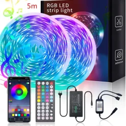 5m LED Strip Lights Bluetooth APP RGB SMD 2835 IP20 Luces Flexible Lamp Tape Ribbon Diode DC12V Home Party Decoration
