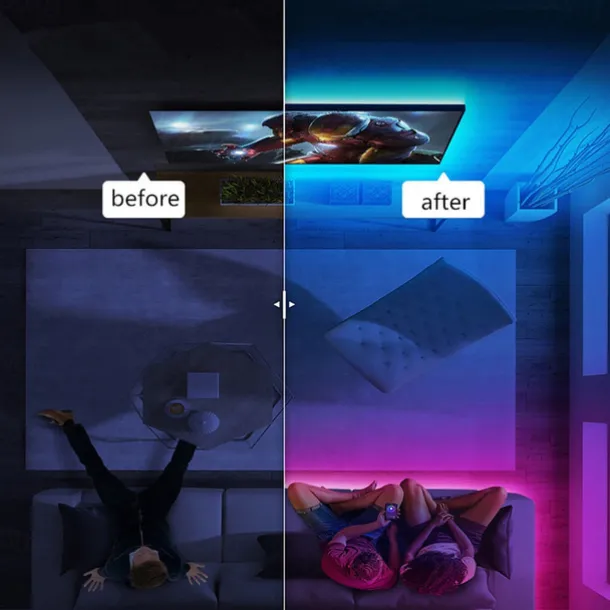 5m LED Strip Lights Bluetooth APP RGB SMD 2835 IP20 Luces Flexible Lamp Tape Ribbon Diode DC12V Home Party Decoration