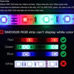 5m LED Strip Lights RGB Tiktok Lights 300 LED 2835 SMD RGB Tape Lights Light Sets Self Adhesive Multicolor for Room Kitchen TV Festival Illumination with Remote 12V