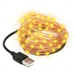 2M 20LED USB Powered Gypsophila String Lights, Warm White/Red Cuttable Design, Outdoor Garden String Lights Christmas Courtyard Decoration