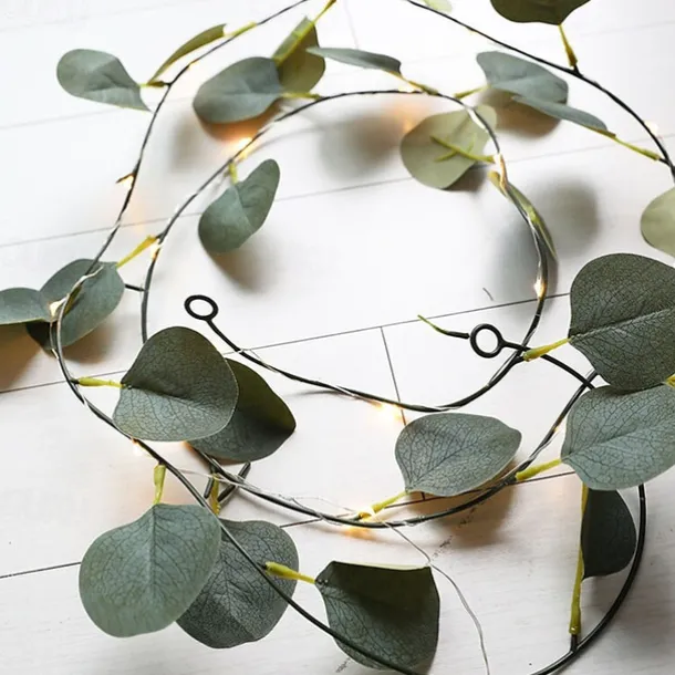 2M 20LEDs Eucalyptus Vine LED String Light Battery Operation Christmas Room Decoration Rattan Lights Valentine's Day Decoration Fairy Lights
