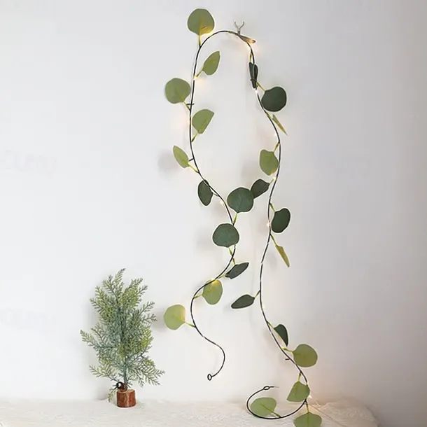 2M 20LEDs Eucalyptus Vine LED String Light Battery Operation Christmas Room Decoration Rattan Lights Valentine's Day Decoration Fairy Lights