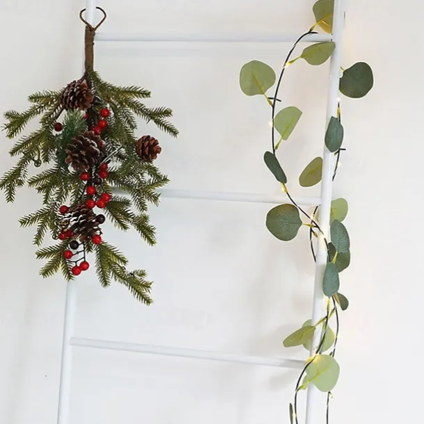 2M 20LEDs Eucalyptus Vine LED String Light Battery Operation Christmas Room Decoration Rattan Lights Valentine's Day Decoration Fairy Lights