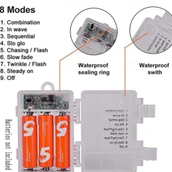 10m 80LEDs Fairy Star String Lights Remote Control 8 Modes Waterproof Wedding Party Garden Patio Bedroom Home Holiday Christmas Decoration