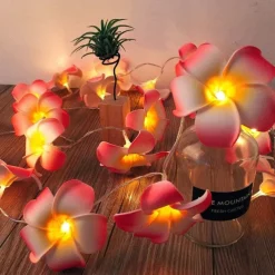 3m 20LEDs Flower String Lights Wedding Garland Decoration Battery or USB Powered Fairy Lights Bedroom Christmas Wedding Holiday Party Valentine's Day Garden Decoration Lamp