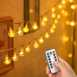 10m 80LEDs Globe String Lights Mini Ball with Remote Control LED Christmas Light Ball String Lights 10m 80LED 8 Modes Lighting Waterproof Fairy Lights Wedding Party Garden Bedroom Home Decoration