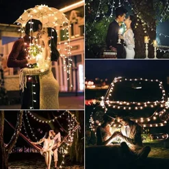 10m 80LEDs Globe String Lights Mini Ball with Remote Control LED Christmas Light Ball String Lights 10m 80LED 8 Modes Lighting Waterproof Fairy Lights Wedding Party Garden Bedroom Home Decoration