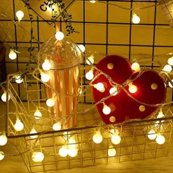 10m 80LEDs Globe String Lights Mini Ball with Remote Control LED Christmas Light Ball String Lights 10m 80LED 8 Modes Lighting Waterproof Fairy Lights Wedding Party Garden Bedroom Home Decoration