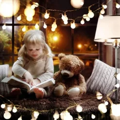 10m 80LEDs Globe String Lights Mini Ball with Remote Control LED Christmas Light Ball String Lights 10m 80LED 8 Modes Lighting Waterproof Fairy Lights Wedding Party Garden Bedroom Home Decoration