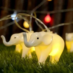 1.5m 10LEDs LED String Lights Elephant Animal Shaped Fairy String Lights Children's Room Decor Christmas Party Holiday Home Decoration Best Gift for Children