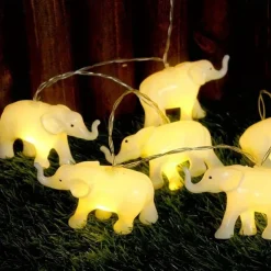 1.5m 10LEDs LED String Lights Elephant Animal Shaped Fairy String Lights Children's Room Decor Christmas Party Holiday Home Decoration Best Gift for Children