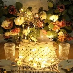 5m 50leds Pearl Wire Copper String Lights Battery Powered Fairy Lamp Christmas Wedding Party Home Garland Holiday Decoration