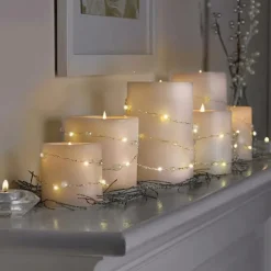 5m 50leds Pearl Wire Copper String Lights Battery Powered Fairy Lamp Christmas Wedding Party Home Garland Holiday Decoration