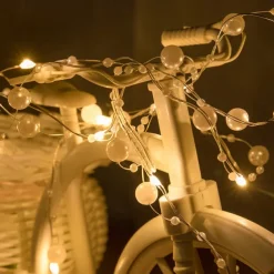 5m 50leds Pearl Wire Copper String Lights Battery Powered Fairy Lamp Christmas Wedding Party Home Garland Holiday Decoration