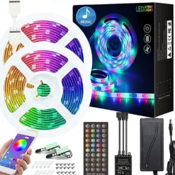 20m 15m 10m LED Strip Light Waterproof RGB Bluetooth APP Control Music Sync 5050 SMD Color Changing Backlight Home Party Decoration