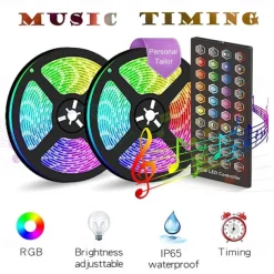 20m 15m 10m LED Strip Light Waterproof RGB Bluetooth APP Control Music Sync 5050 SMD Color Changing Backlight Home Party Decoration