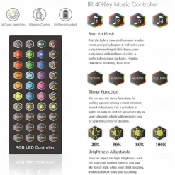 20m 15m 10m LED Strip Light Waterproof RGB Bluetooth APP Control Music Sync 5050 SMD Color Changing Backlight Home Party Decoration