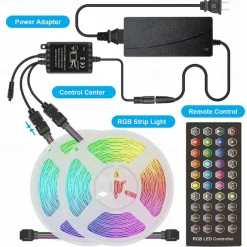 20m 15m 10m LED Strip Light Waterproof RGB Bluetooth APP Control Music Sync 5050 SMD Color Changing Backlight Home Party Decoration