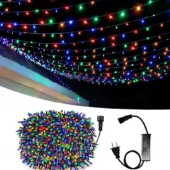 50M 100M Outdoor Waterproof Light String Festival Party Decorative Light 8-mode Iron Shell Waterproof Power Supply Garden Garden Garden Lighting Lamp 24V Low Voltage 1 set