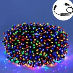 50M 100M Outdoor Waterproof Light String Festival Party Decorative Light 8-mode Iron Shell Waterproof Power Supply Garden Garden Garden Lighting Lamp 24V Low Voltage 1 set