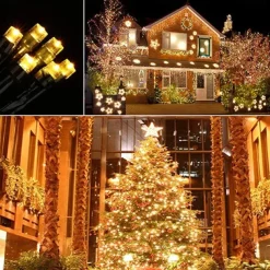 50M 100M Outdoor Waterproof Light String Festival Party Decorative Light 8-mode Iron Shell Waterproof Power Supply Garden Garden Garden Lighting Lamp 24V Low Voltage 1 set