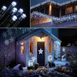 50M 100M Outdoor Waterproof Light String Festival Party Decorative Light 8-mode Iron Shell Waterproof Power Supply Garden Garden Garden Lighting Lamp 24V Low Voltage 1 set